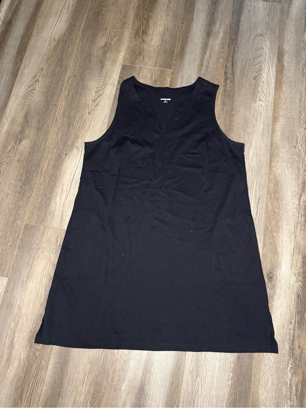Lands End 1x Black Cotton Dress
